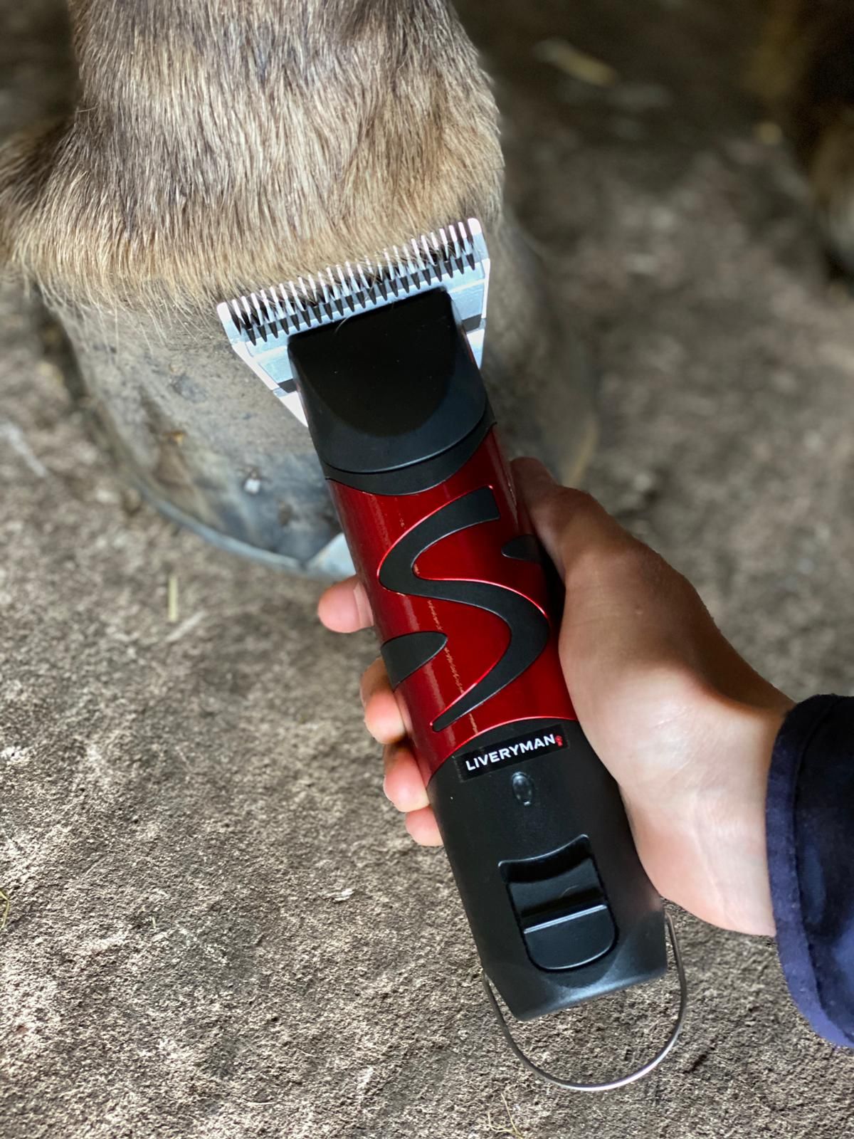 All-In-One Horse and Dog Clippers, with snap-on blades.